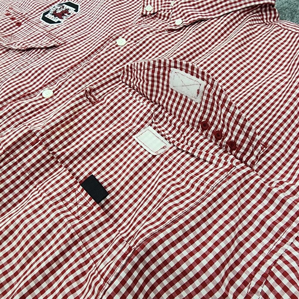 South Carolina Gamecocks Shirt Men XXL Gingham Check Columbia PFG Super Bonehead - Picture 14 of 16